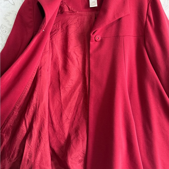Spiegel Raspberry Red Notched Collar Coat - Picture 9 of 13